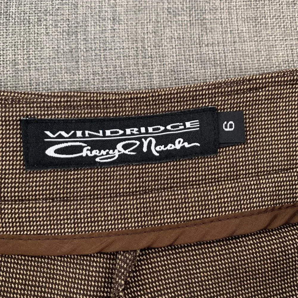 Brand New Windridge Cheryl Nash Tweed Dress Pants Brown Tan Size‎ 6